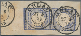 Deutsches Reich - Brustschild: 1872, Großer Schild 2 Gr. Dunkelblau Mit 13 Mm Unterrand Und K2 "OHLA - Unused Stamps