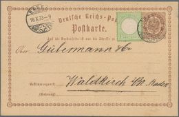 Deutsches Reich - Brustschild: 1872, Großer Schild 1 Kr Grün Auf DR-GA-Karte 2 Kr. Mit Fremdentwertu - Ungebraucht