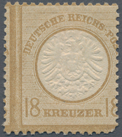 Deutsches Reich - Brustschild: 1872, Großer Schild 18 Kr. Ockerbraun Mit Starker Senkrechter Verzähn - Ongebruikt