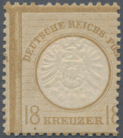 Deutsches Reich - Brustschild: 1872, Großer Schild 18 Kr. Ockerbraun Mit Starker Senkrechter Verzähn - Ongebruikt