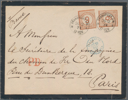 Deutsches Reich - Brustschild: 1874, 9 Kreuzer Braunorange 2 Stück Als MeF Auf Trauerbrief Von Frank - Unused Stamps