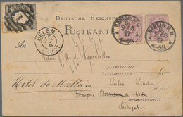 Deutsches Reich - Pfennige: 1877, 5 Pfge. Ganzsachenkarte Mit Zusatzfrankatur Von Berlin Nach Lissab - Unused Stamps