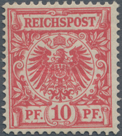 Deutsches Reich - Krone / Adler: 1890, Krone/Adler 10 Pf. Mittel(karmin)rot (UV Dunkelgelb Quarzend) - Cartas & Documentos