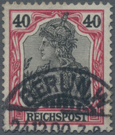 Deutsches Reich - Germania: 1900, 40Pf. GERMANIA, Karmin Auf Schwarz, Sog. Erstdruck Mit Fetter Insc - Ongebruikt