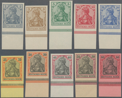 Deutsches Reich - Germania: 1902, 2 - 80 Pfg. Germania UNGEZÄHNT Als Einwandfrei Postfrischer Satz M - Nuevos