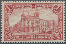 Deutsches Reich - Germania: 1902, 1 M. Reichspostamt, Karminrot In B-Zähnung (25:16 Zähnungslöcher), - Neufs