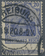 Deutsches Reich - Germania: 1915, 20 Pfg. Germania Ultramarin, Entwertet Mit Datumbrückenstempel"(F) - Ongebruikt