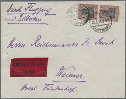 Deutsches Reich - Germania: 1915, Germania 50 Pfg. Als Senkr. Paar Auf Flugpost Eilbrief Aus Berlin, - Unused Stamps