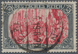 Deutsches Reich - Germania: 1905, 5 M 26:17 Zähnungslöcher, Friedensdruck, Schwarz/dunkelkarmin, Sog - Unused Stamps
