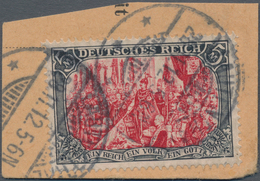 Deutsches Reich - Germania: 1906, Freimarke 5 M Schwarz/rot, Sogenannter Ministerdruck Auf Briefstüc - Nuevos