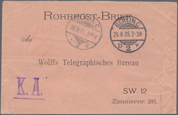 Deutsches Reich - Germania: 1905. Vordruck-Rohrpostbrief "Wolffs Telegraphisches Bureau" Mit Rs. Bla - Ungebraucht