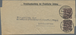 Deutsches Reich - Inflation: 1923. Kreuzbandsendung Der Frankfurter Zeitung Mit MeF 2x 30 M Posthorn - Storia Postale