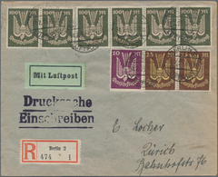 Deutsches Reich - Inflation: 1923, Einschreibdrucksache Als Luftpost Von Berlin Nach Zürich, Rücksei - Covers & Documents