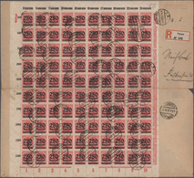 Deutsches Reich - Inflation: 1923, 250 Tsd Auf 500 M Hellilarot, Kompletter Bogen Im Plattendruck, O - Briefe U. Dokumente