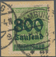 Deutsches Reich - Inflation: 1923, 800 Tsd. Auf 500 M. Gelbgrün, Gebraucht Auf Kleinem Briefstück Un - Covers & Documents
