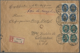 Deutsches Reich - Weimar: 1925, "5 Und 20 Pfg. Nothilfe", Je Viererblock Als Portorichtige MiF Auf R - Other & Unclassified