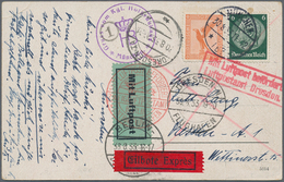 Deutsches Reich - Weimar: 1926/1933, Flugpost Steinadler, Drei Luftpostkarten Incl. Einschreiben Und - Andere & Zonder Classificatie