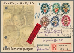 Deutsches Reich - Weimar: 1929, "Nothilfe", Kompletter Satz Auf Motivgleicher Ganzsache Mit Ersttags - Other & Unclassified