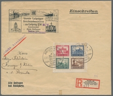 Deutsches Reich - Weimar: 1930, "IPOSTA"-Herzstück Mit Rand Mit Zweimal ESST Auf Verkürztem R-Brief - Other & Unclassified