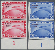 Deutsches Reich - Weimar: 1931, 1 RM Und 2 RM ZEPPELIN-Polarfahrt Je Senkr. Paare Vom Unterrand Post - Other & Unclassified