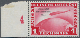 Deutsches Reich - 3. Reich: 1933, Chicagofahrt 1 RM, Linkes Randstück Sauber Ungebraucht Mit Zartem - Brieven En Documenten