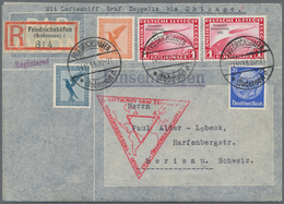 Deutsches Reich - 3. Reich: 1933, 1 RM Chicagofahrt, 2 Werte, Mit Beifrankatur Auf R-Brief Der Chica - Brieven En Documenten