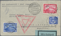 Deutsches Reich - 3. Reich: 1933, 1 RM Und 2 RM MiF ZEPPELIN-Chicagofahrt MiF Mit 25 Pf Fridericus A - Brieven En Documenten