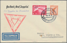 Deutsches Reich - 3. Reich: 1933, 1 RM Zeppelin Chicagofahrt In MiF Mit 50 Pfg. Steinadler Auf Saube - Cartas & Documentos
