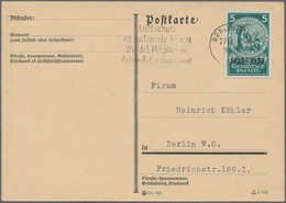 Deutsches Reich - 3. Reich: 1934, 5 Pfg. Grün, Marke Aus Nothilfe-Block Als Portogerechte Einzelfran - Lettres & Documents