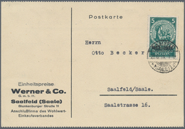 Deutsches Reich - 3. Reich: 1933, 5 Pfg. Grün, Marke Aus Nothilfe-Block Als Portogerechte Einzelfran - Brieven En Documenten