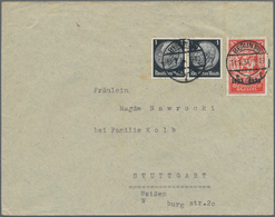 Deutsches Reich - 3. Reich: 1933, 10 + 30 Pf Dkl'zinnoberrot, Marke Aus Nothilfeblock, Zusammen Mit - Covers & Documents
