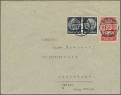 Deutsches Reich - 3. Reich: 1933, 10 + 30 Pf Dkl'zinnoberrot, Marke Aus Nothilfeblock, Zusammen Mit - Storia Postale