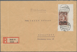 Deutsches Reich - 3. Reich: 1933, 50 + 150 Pf Lebhaftsiena, Marke Aus Nothilfeblock Mit Teilen Des B - Cartas & Documentos