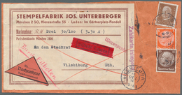Deutsches Reich - 3. Reich: 1933, 10 Pfg. Und 8 Pfg. Hindenburg Sowie 50 Pfg. Reichspräsidenten Als - Briefe U. Dokumente