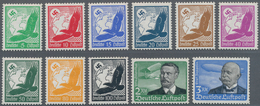 Deutsches Reich - 3. Reich: 1934, Flugpost Kpl. 11 Werte Mit Waag. Gummiriffellung, Ungebrauchter Pr - Briefe U. Dokumente