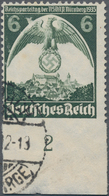 Deutsches Reich - 3. Reich: 1935, Reichsparteitag 6 Pfg. Schwarzgrün, Unten UNGEZÄHNTES Gebrauchtes - Covers & Documents