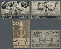 Deutsches Reich - 3. Reich: 1936: "BERLIN OLYMPISCHE SPIELE / ICH RUFE DIE JUGEND DER WELT" 4 Versch - Briefe U. Dokumente