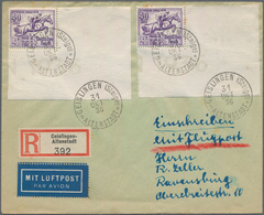 Deutsches Reich - 3. Reich: 1936, 40 Pf Olympiade 2 Exempl. Aus Der Rechten Unteren BOGENECKE Als Me - Covers & Documents