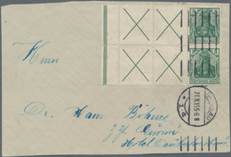 Deutsches Reich - Markenheftchenblätter: 1912, 2 X 5 Pf Germania + 4 Andreaskreuze Mit Durchgezähnte - Postzegelboekjes