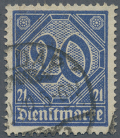 Deutsches Reich - Dienstmarken: 1920, 20 Pfg. Dienstmarke Mit Ziffer "21" Preußischblau Gestempelt " - Dienstzegels