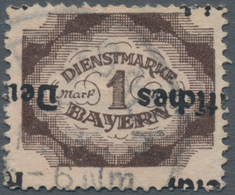 Deutsches Reich - Dienstmarken: 1920, Abschiedsausgabe 1 M. Schwärzlichsiena Mit KOPFSTEHENDEM Und S - Officials