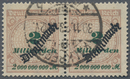 Deutsches Reich - Dienstmarken: 1923, Freimarke Korbdeckelmuster Mit Schlangenaufdruck "Dienstmarke" - Dienstzegels