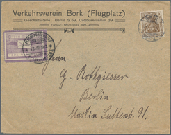 Deutsches Reich - Halbamtliche Flugmarken: 1912, Bork-Brück, Gezähnte Flugpostmarke (kl. Aufklebewel - Correo Aéreo & Zeppelin
