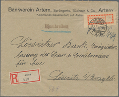 Deutsches Reich - Lokalausgaben 1918/23: ARTERN/Thüringen: 1923, Gebührenzettel Auf R-Brief Nach Lös - Brieven En Documenten