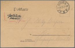 Deutsches Reich - Lokalausgaben 1918/23: BERLIN C 2: 1923, Gebührenzettel In Type I Auf Orts-Karte D - Cartas & Documentos