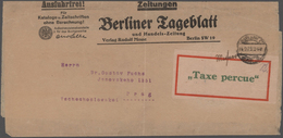 Deutsches Reich - Lokalausgaben 1918/23: BERLIN C 2: 1923, Gebührenzettel Im Großformat Mit Hs. Name - Covers & Documents