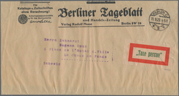 Deutsches Reich - Lokalausgaben 1918/23: BERLIN C 2: 1923, Gebührenzettel Im Großformat Ohne Namensz - Lettres & Documents