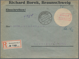 Deutsches Reich - Lokalausgaben 1918/23: BRAUNSCHWEIG: 1923, Gebührenzettel In Oblatenform "Gebühr B - Storia Postale