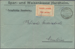 Deutsches Reich - Lokalausgaben 1918/23: KARLSRUHE (OPD): 1923, Gebührenzettel In Seltener Type IIa - Covers & Documents