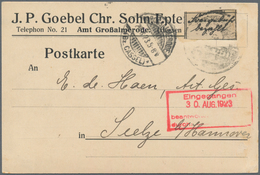 Deutsches Reich - Lokalausgaben 1918/23: KASSEL (OPD): 1923, Gebührenzettel In Type I Auf Firmen-Kar - Cartas & Documentos